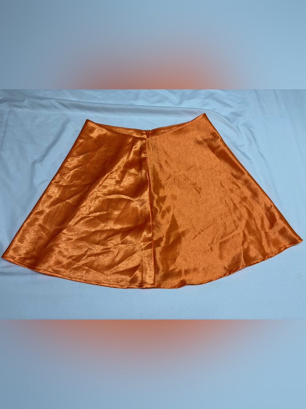 Double Zero Shiny Orange Satin A-Line Mini Skirt